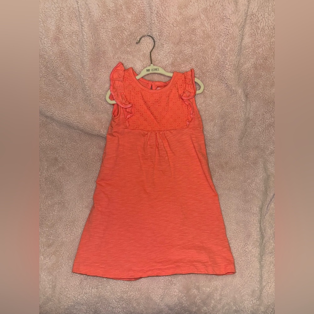 Just one you made by Carter’s ruffle tank dress, girl’s size 5T, color Coral